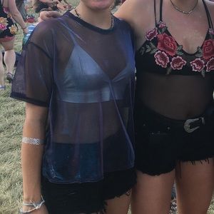 Urban Outfitters Mesh Metallic T-Shirt